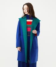 GYSVI02150 Sybilla(シビラ) ◆受注生産◆リバーシブルニットコート ブルー