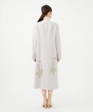 GYUVF01160 Sybilla(シビラ) ◆受注生産◆ブーケフラワー刺繍コート ライトグレー