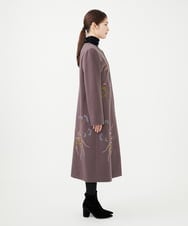GYUVF01160 Sybilla(シビラ) ◆受注生産◆ブーケフラワー刺繍コート グレイッシュブラウン