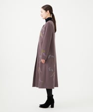 GYUVF01160 Sybilla(シビラ) ◆受注生産◆ブーケフラワー刺繍コート グレイッシュブラウン