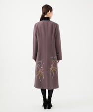 GYUVF01160 Sybilla(シビラ) ◆受注生産◆ブーケフラワー刺繍コート グレイッシュブラウン