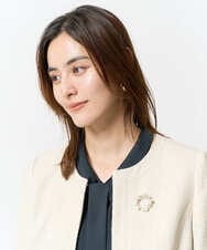 K12CA12019 a.v.v(アー・ヴェ・ヴェ) パール調ビジューサークルブローチ ゴールド