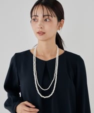 K12CD01029 a.v.v(アー・ヴェ・ヴェ) パール調二連ネックレス ゴールド