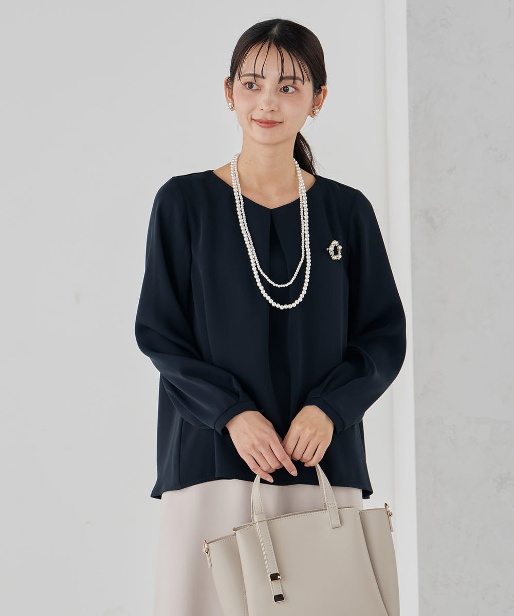 K12CD01029 a.v.v(アー・ヴェ・ヴェ) パール調二連ネックレス ゴールド