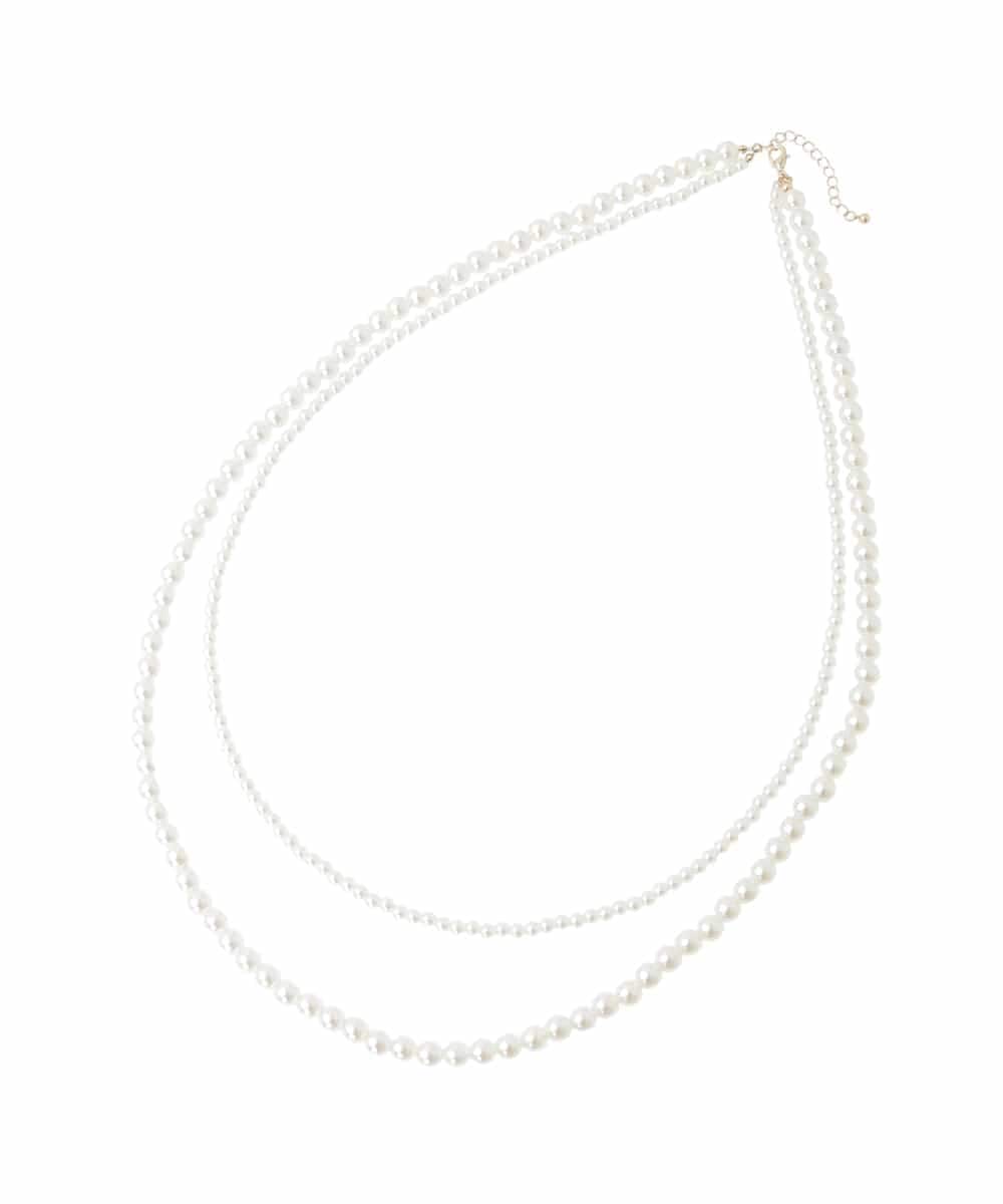 K12CD01029 a.v.v(アー・ヴェ・ヴェ) パール調二連ネックレス ゴールド