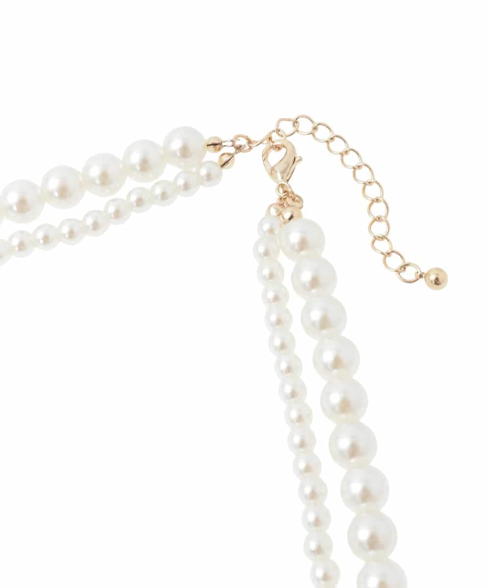 K12CD01029 a.v.v(アー・ヴェ・ヴェ) パール調二連ネックレス ゴールド