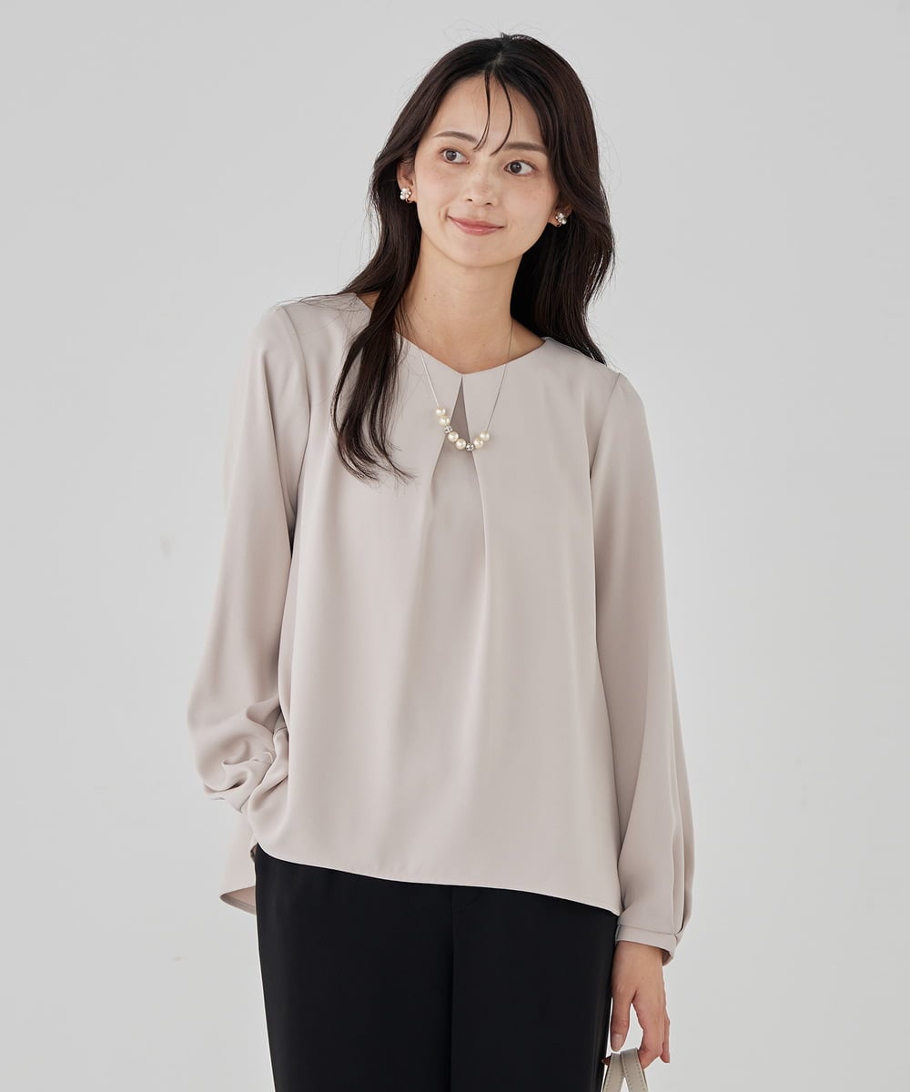 K12CD03024 a.v.v(アー・ヴェ・ヴェ) パール調スライドネックレス シルバー