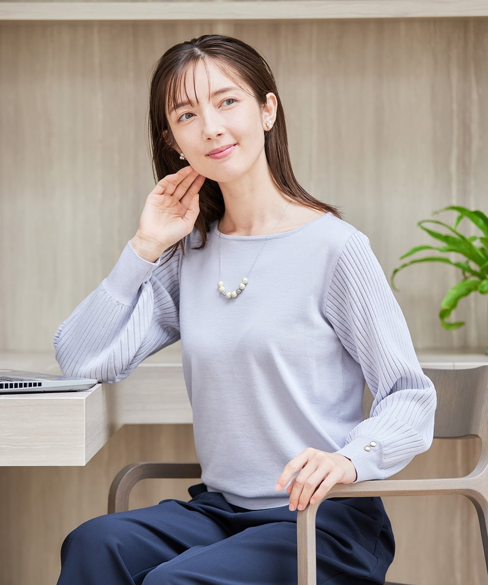 K12CD03024 a.v.v(アー・ヴェ・ヴェ) パール調スライドネックレス シルバー