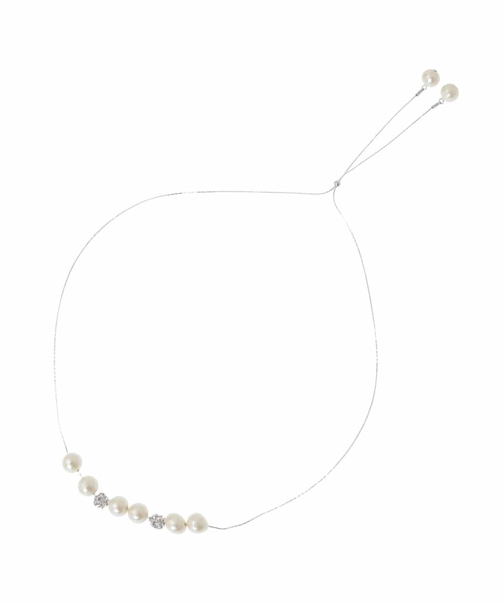 K12CD03024 a.v.v(アー・ヴェ・ヴェ) パール調スライドネックレス シルバー