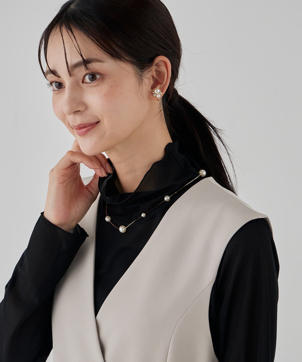 K12CD04024 a.v.v(アー・ヴェ・ヴェ) パールポイントロングネックレス ゴールド