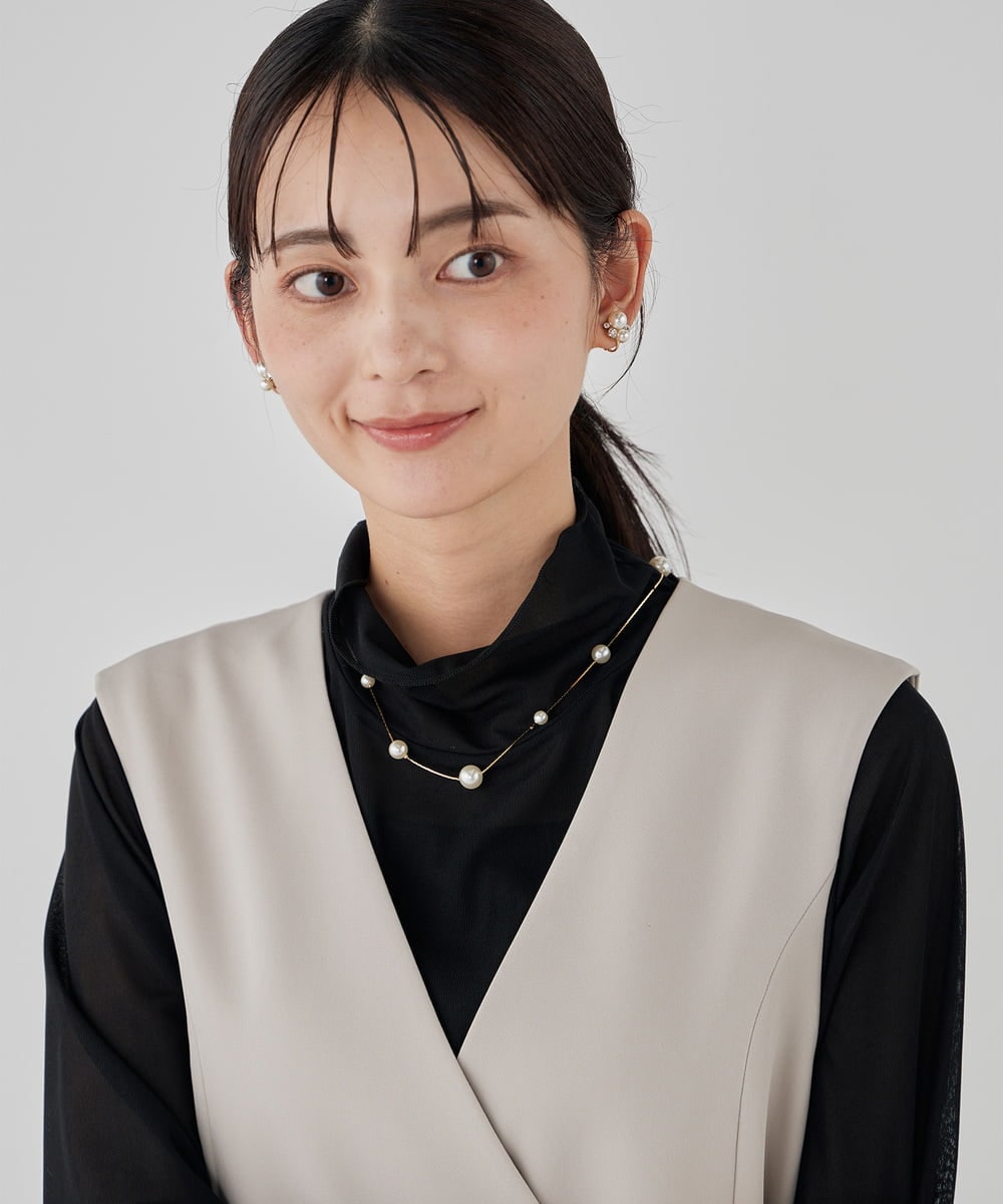 K12CD04024 a.v.v(アー・ヴェ・ヴェ) パールポイントロングネックレス シルバー