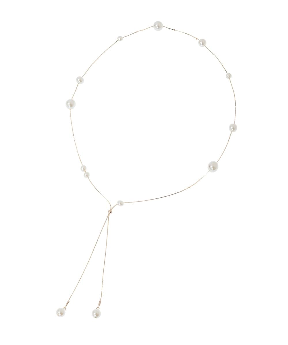 K12CD04024 a.v.v(アー・ヴェ・ヴェ) パールポイントロングネックレス シルバー