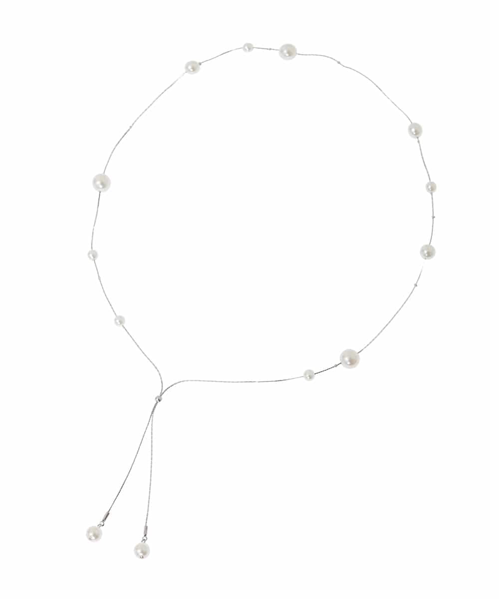 K12CD04024 a.v.v(アー・ヴェ・ヴェ) パールポイントロングネックレス シルバー