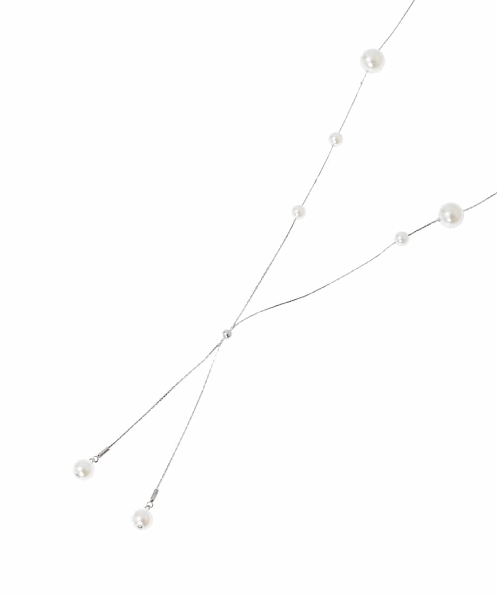 K12CD04024 a.v.v(アー・ヴェ・ヴェ) パールポイントロングネックレス シルバー