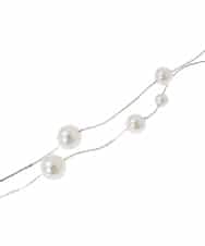 K12CD04024 a.v.v(アー・ヴェ・ヴェ) パールポイントロングネックレス シルバー