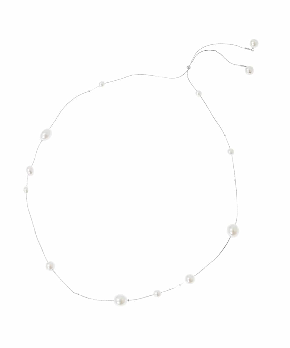K12CD04024 a.v.v(アー・ヴェ・ヴェ) パールポイントロングネックレス シルバー