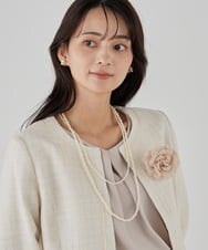 K12CD05039 a.v.v(アー・ヴェ・ヴェ) コサージュ付き二連ネックレス ベージュ