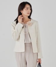 K12CD05039 a.v.v(アー・ヴェ・ヴェ) コサージュ付き二連ネックレス ベージュ