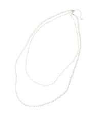 K12CD05039 a.v.v(アー・ヴェ・ヴェ) コサージュ付き二連ネックレス ベージュ