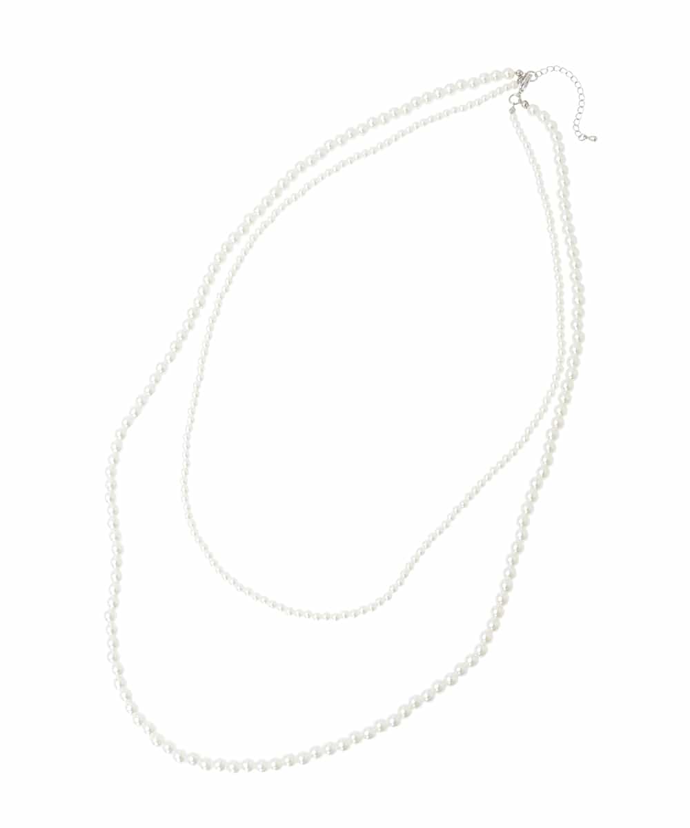 K12CD05039 a.v.v(アー・ヴェ・ヴェ) コサージュ付き二連ネックレス ベージュ