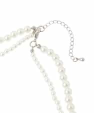 K12CD05039 a.v.v(アー・ヴェ・ヴェ) コサージュ付き二連ネックレス ベージュ