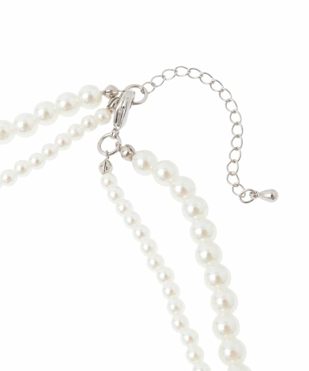 K12CD05039 a.v.v(アー・ヴェ・ヴェ) コサージュ付き二連ネックレス ベージュ