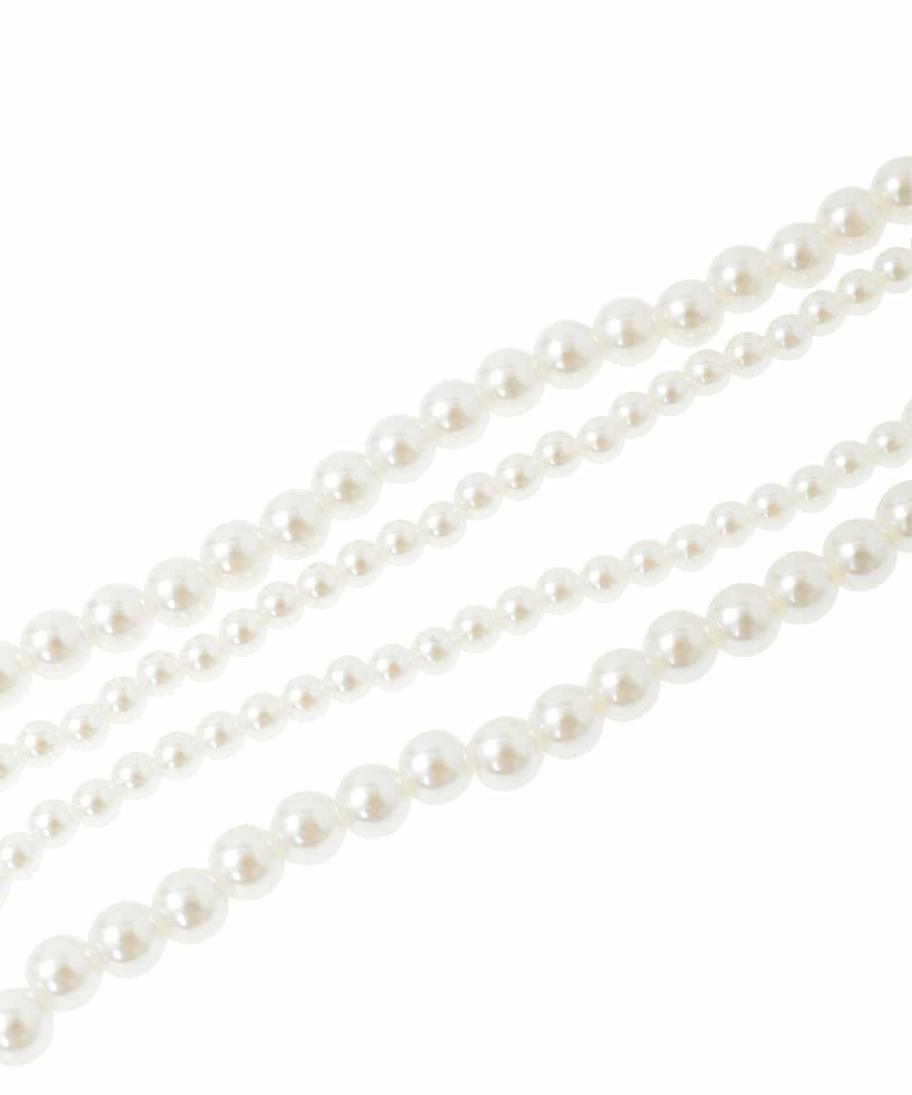 K12CD05039 a.v.v(アー・ヴェ・ヴェ) コサージュ付き二連ネックレス ベージュ