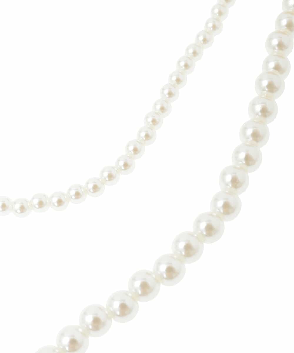 K12CD05039 a.v.v(アー・ヴェ・ヴェ) コサージュ付き二連ネックレス ベージュ