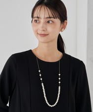 K12CD06024 a.v.v(アー・ヴェ・ヴェ) パール調チェーンロングネックレス ゴールド