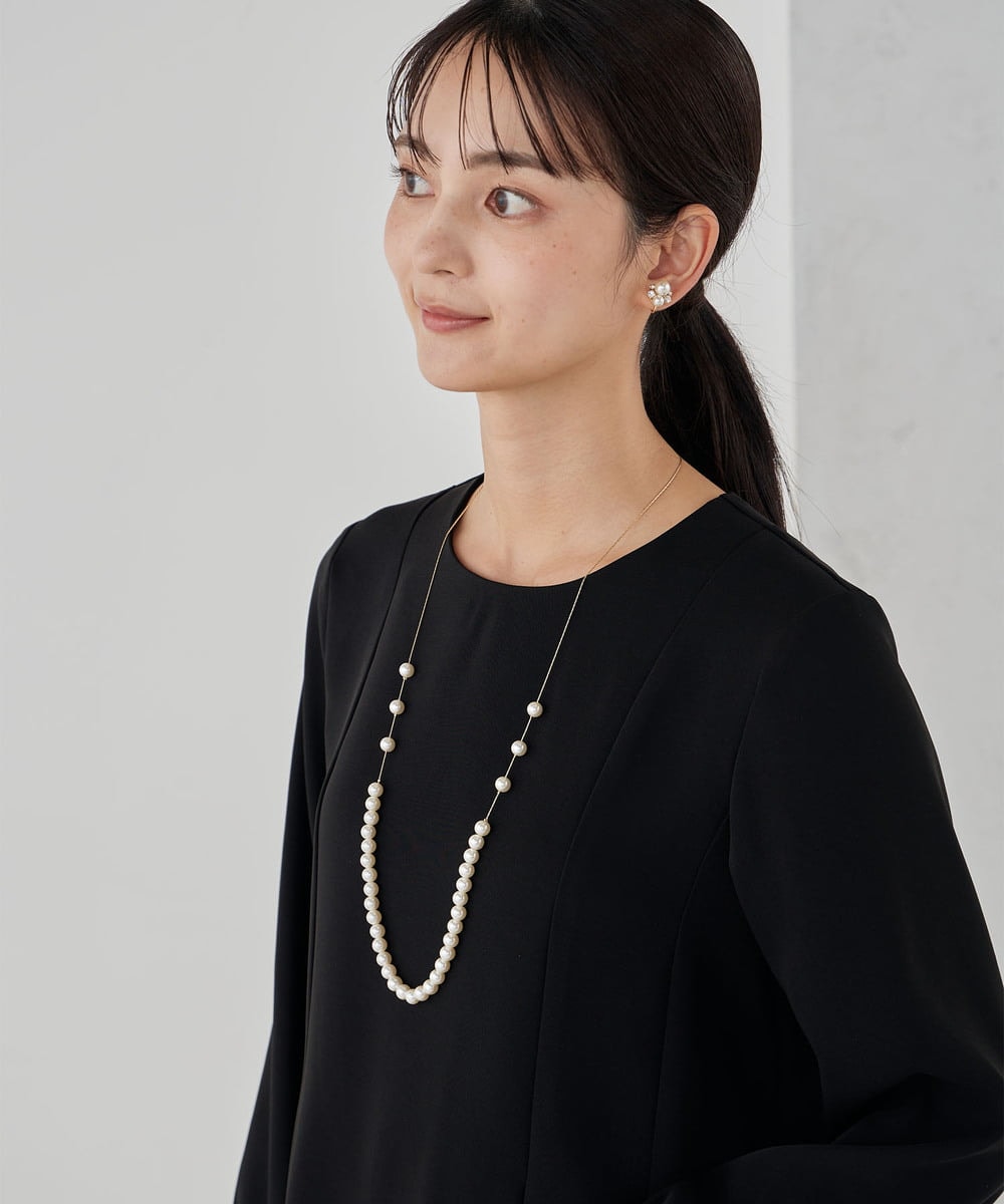 K12CD06024 a.v.v(アー・ヴェ・ヴェ) パール調チェーンロングネックレス ゴールド