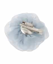 K12CD08029 a.v.v(アー・ヴェ・ヴェ) チュールフラワーコサージュ ライトグレー