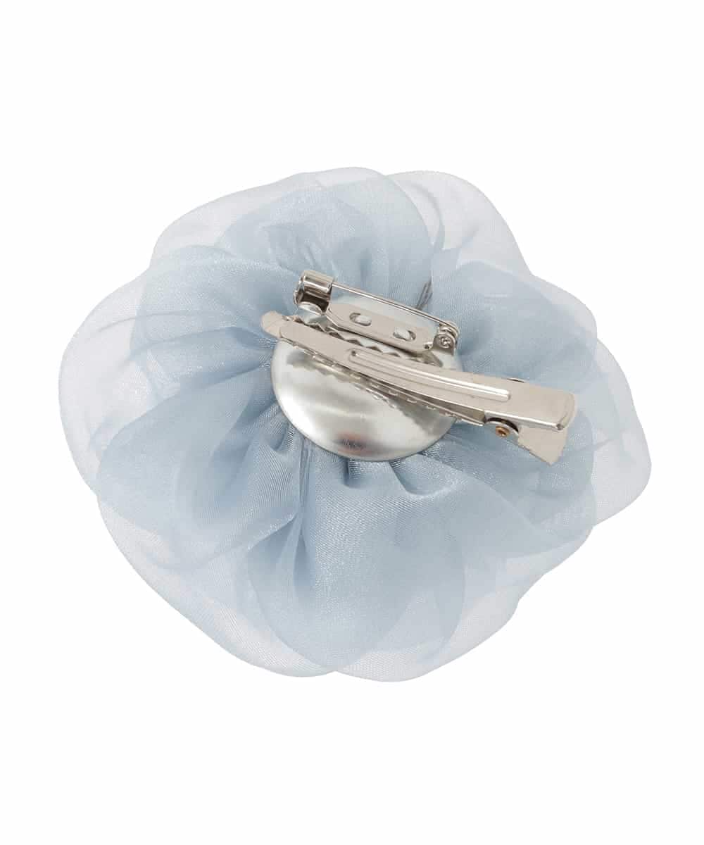 K12CD08029 a.v.v(アー・ヴェ・ヴェ) チュールフラワーコサージュ ライトグレー