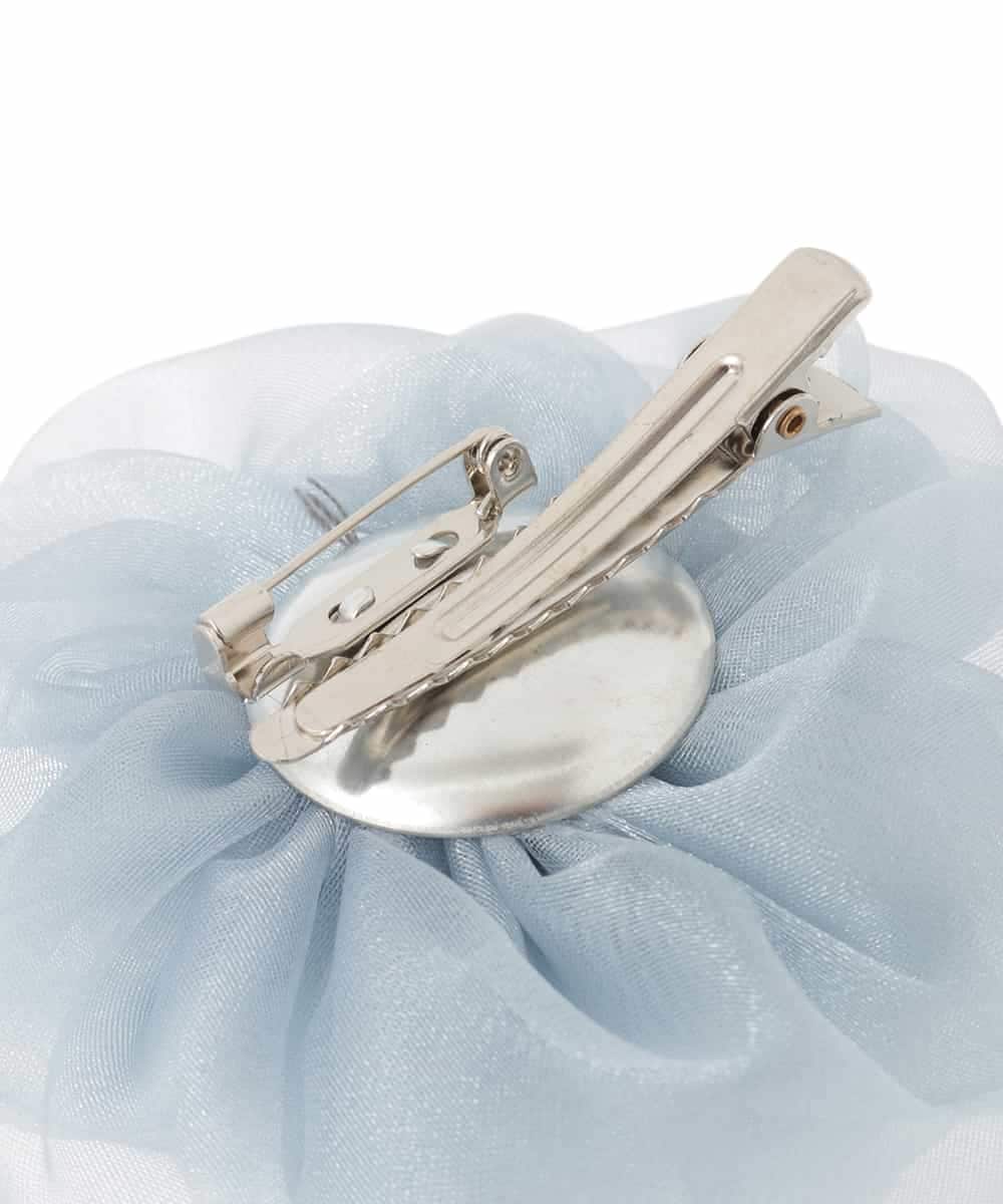 K12CD08029 a.v.v(アー・ヴェ・ヴェ) チュールフラワーコサージュ ライトグレー