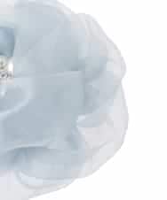 K12CD08029 a.v.v(アー・ヴェ・ヴェ) チュールフラワーコサージュ ライトグレー