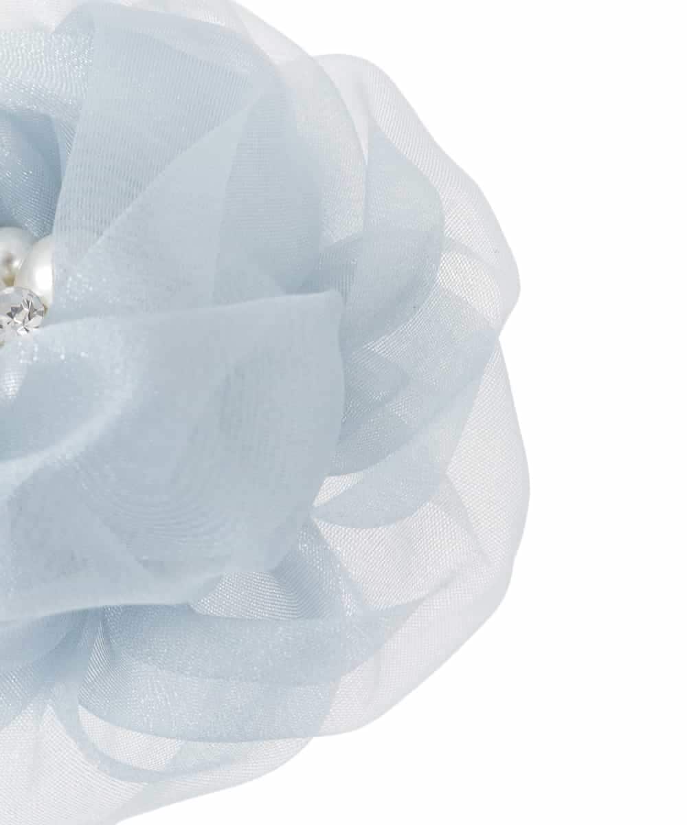 K12CD08029 a.v.v(アー・ヴェ・ヴェ) チュールフラワーコサージュ ライトグレー