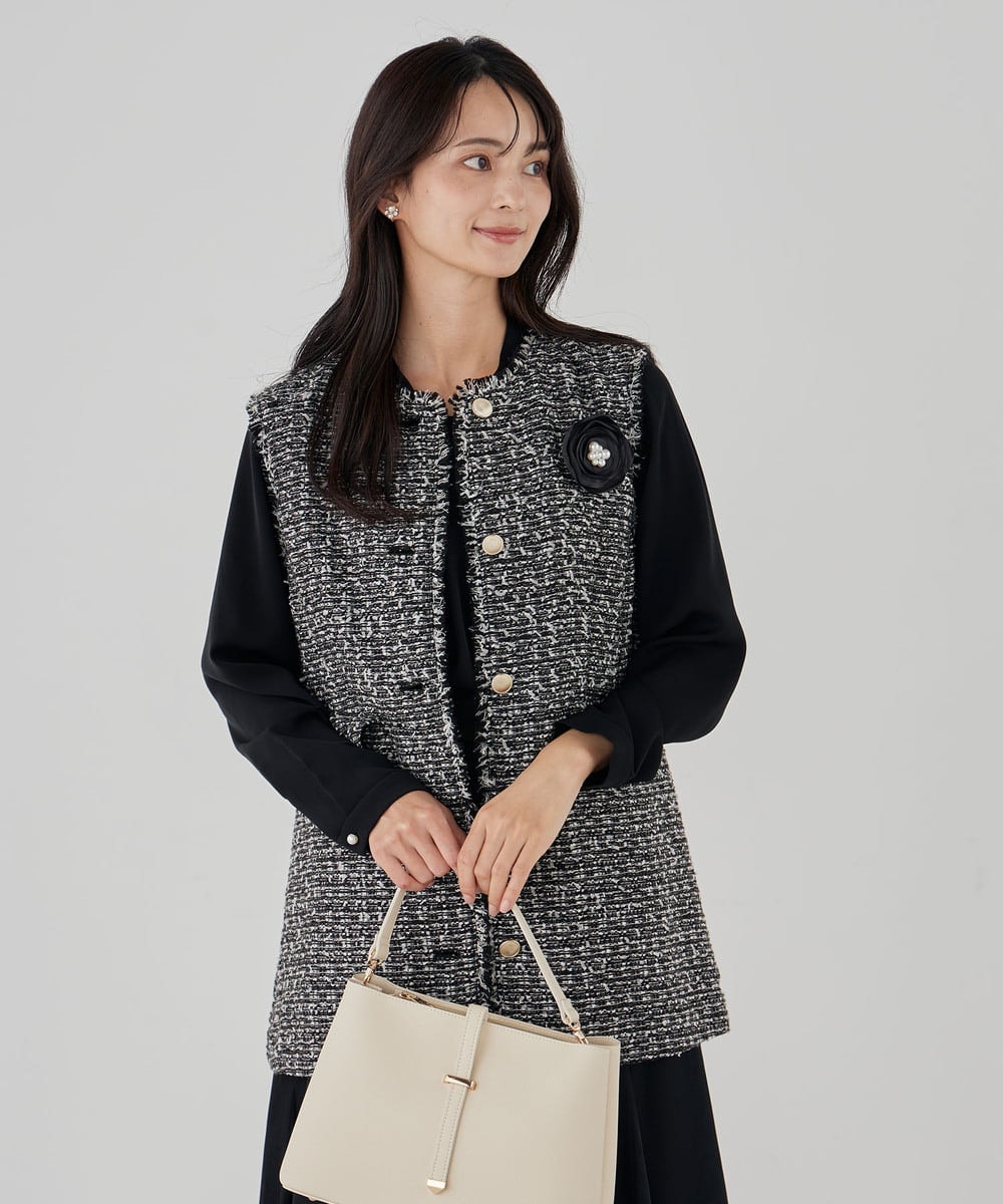 K12CD09029 a.v.v(アー・ヴェ・ヴェ) フラットローズコサージュ グレー