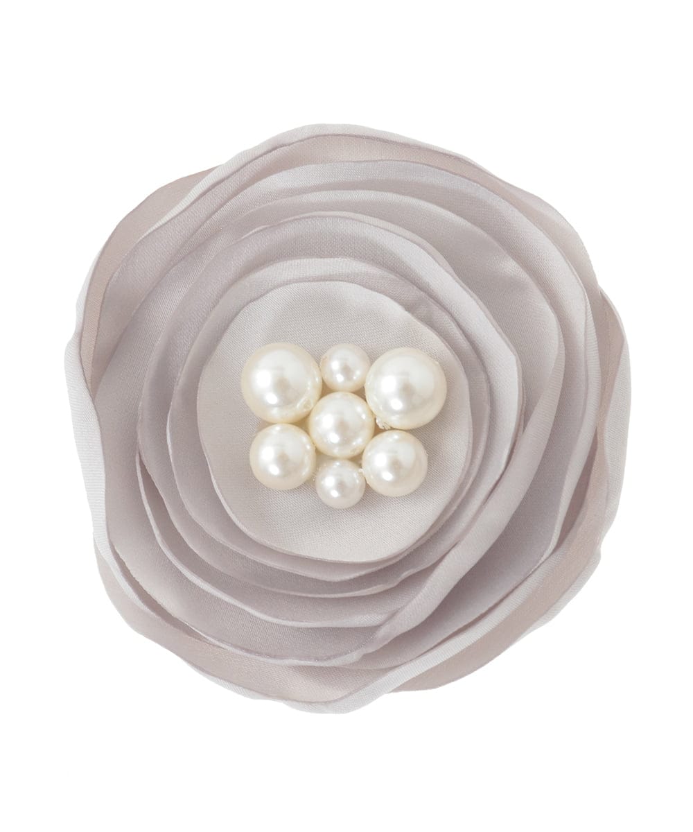 K12CD09029 a.v.v(アー・ヴェ・ヴェ) フラットローズコサージュ グレー