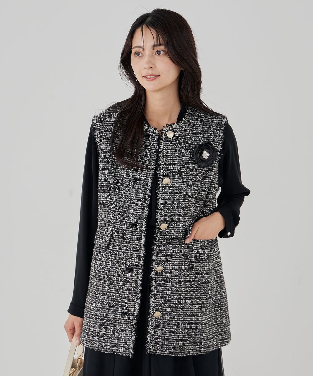 K12CD09029 a.v.v(アー・ヴェ・ヴェ) フラットローズコサージュ グレー