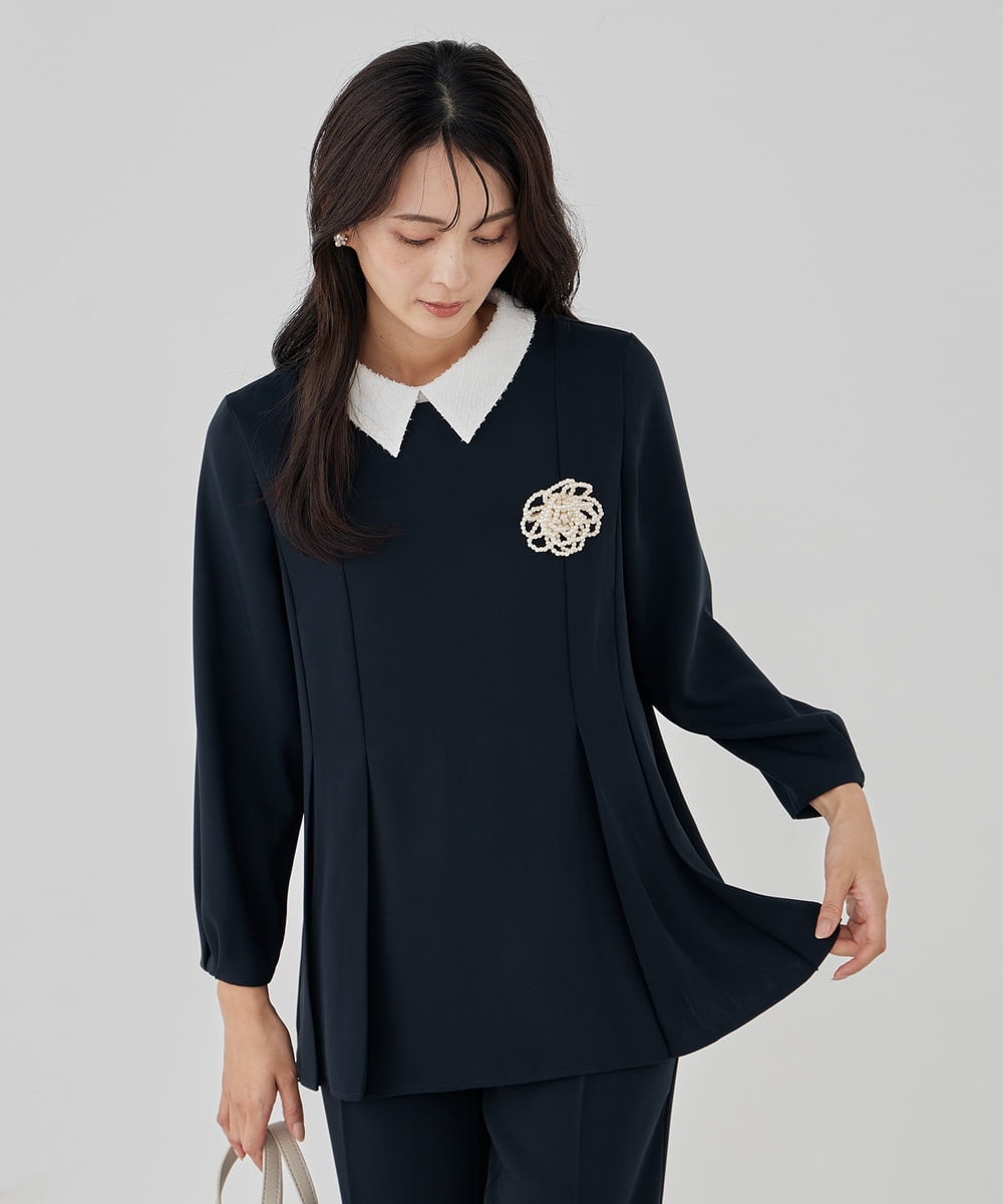 K12CD10029 a.v.v(アー・ヴェ・ヴェ) パール調フラワーコサージュ ホワイト