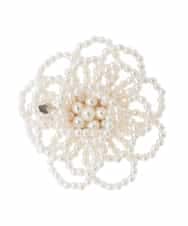 K12CD10029 a.v.v(アー・ヴェ・ヴェ) パール調フラワーコサージュ ホワイト