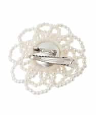 K12CD10029 a.v.v(アー・ヴェ・ヴェ) パール調フラワーコサージュ ホワイト