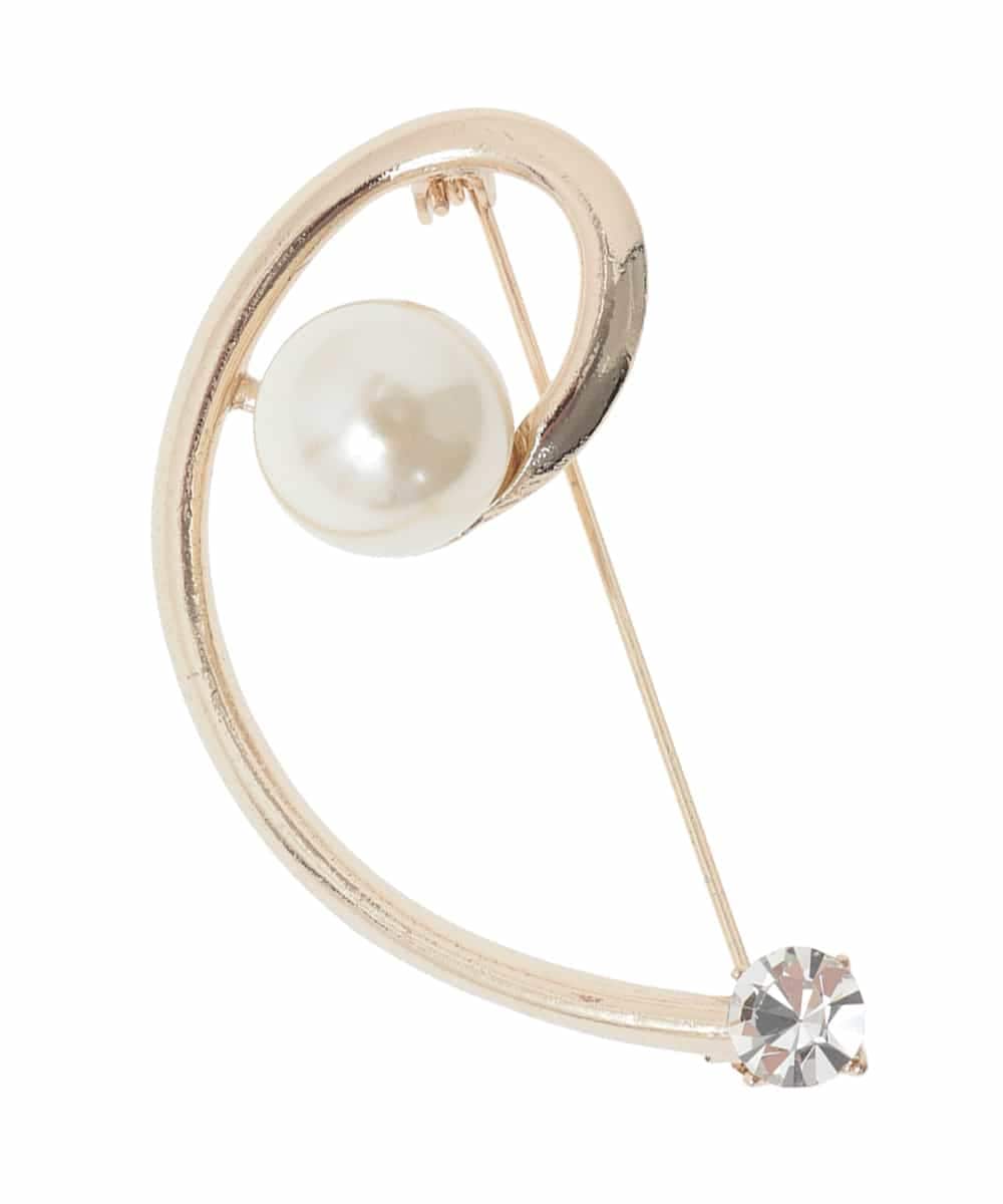 K12CD11021 a.v.v(アー・ヴェ・ヴェ) ニュアンスラインパールブローチ ゴールド