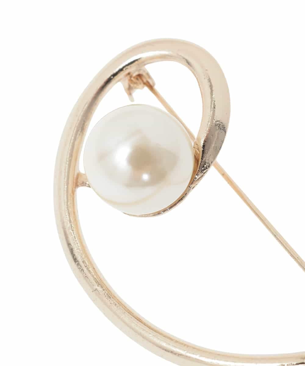 K12CD11021 a.v.v(アー・ヴェ・ヴェ) ニュアンスラインパールブローチ ゴールド