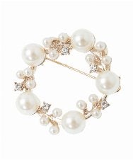 K12CD12024 a.v.v(アー・ヴェ・ヴェ) パール調サークルブローチ シルバー