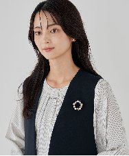 K12CD12024 a.v.v(アー・ヴェ・ヴェ) パール調サークルブローチ シルバー