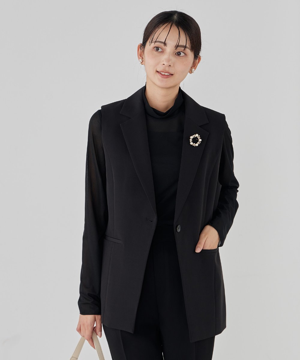 K12CD12024 a.v.v(アー・ヴェ・ヴェ) パール調サークルブローチ シルバー