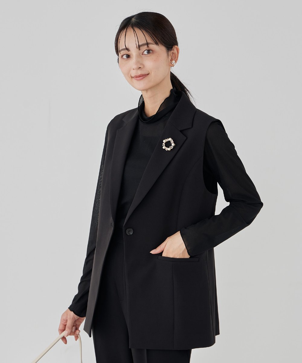 K12CD12024 a.v.v(アー・ヴェ・ヴェ) パール調サークルブローチ シルバー