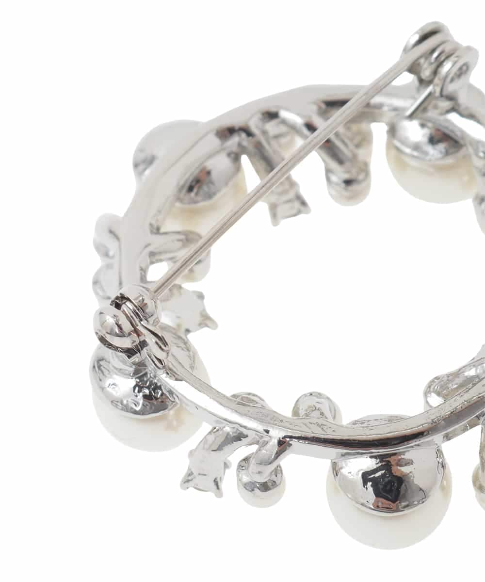 K12CD12024 a.v.v(アー・ヴェ・ヴェ) パール調サークルブローチ シルバー