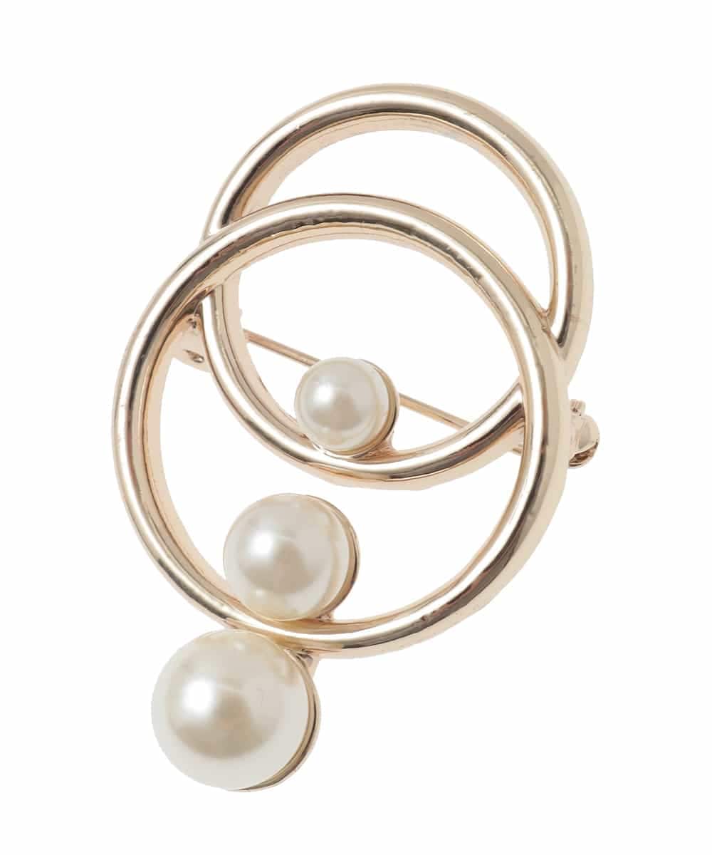 K12CD15021 a.v.v(アー・ヴェ・ヴェ) 3連パールサークルブローチ ゴールド