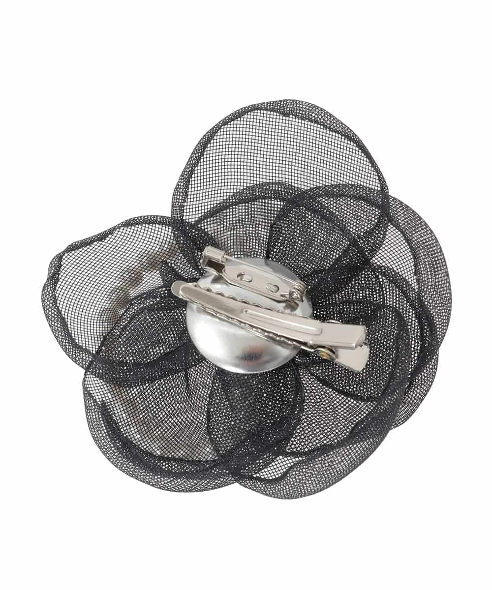 K12CD16029 a.v.v(アー・ヴェ・ヴェ) メッシュフラワーコサージュ ブラック